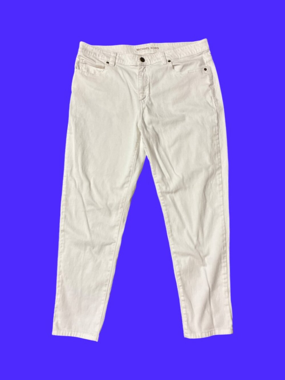 Sz.14*Michael Kors*White Denim Tapered Cropped Jeans